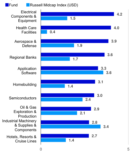 Top industries (% of total net assets)